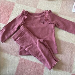 Carter's Mauve Ruffled Pajama Set
